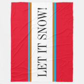 LAAT HET SNEEUWEN Leuke Feestelijke Helderrode Wit Fleece Deken (Voorkant)