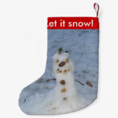 Laat het sneeuwen Leuke Kleine Natuur Sneeuwman Kerstsok (Achterkant)