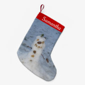 Laat het sneeuwen Leuke Kleine Natuur Sneeuwman Kerstsok (Voorkant (Hangend))