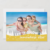 Laat het sneeuwen, leuke vakantie strand Kerstmis Feestdagenkaart (Voorkant)