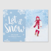 Laat het sneeuwen | Magnetische vakantie fotokaart (Voorkant)
