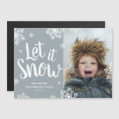 Laat het sneeuwen | Magnetische vakantie fotokaart (Voorkant / Achterkant)