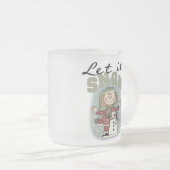 Laat het sneeuwen matglas koffiemok (Voorkant rechts)