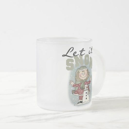 Laat het sneeuwen matglas koffiemok (Voorkant rechts)