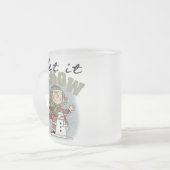 Laat het sneeuwen matglas koffiemok (Voorkant links)