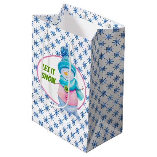 Laat het sneeuwen medium cadeauzakje (Voorkant Gekanteld)