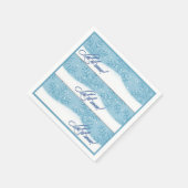 Laat het sneeuwen met blauw kerstcadeau servetten (Hoek)