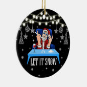 Laat het sneeuwen met de kerstman. keramisch ornament (Rechts)