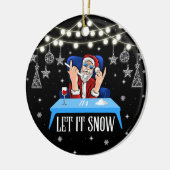 Laat het sneeuwen met de kerstman. keramisch ornament (Links)