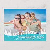 Laat het sneeuwen met een grappig vakantiestrand k feestdagenkaart (Voorkant)