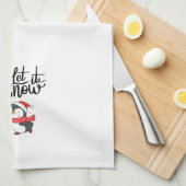 Laat het sneeuwen met een sneeuwpop en pinguïn op  theedoek (Quarter Fold)