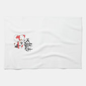 Laat het sneeuwen met een sneeuwpop en pinguïn op  theedoek (Horizontaal)