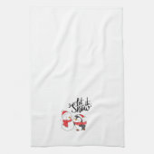 Laat het sneeuwen met een sneeuwpop en pinguïn op  theedoek (Verticaal)