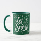 Laat het sneeuwen met elegant wit script mok (Links)
