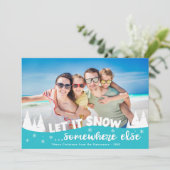 Laat het sneeuwen met feestvakantie kerstmis feestdagenkaart (Staand voorkant)