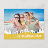 Laat het sneeuwen met grappige vakantiestranspaske feestdagenkaart (Voorkant)