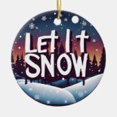 Laat het sneeuwen met het prachtige winterwonderla keramisch ornament (Voorkant)