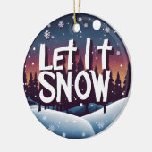 Laat het sneeuwen met het prachtige winterwonderla keramisch ornament (Links)