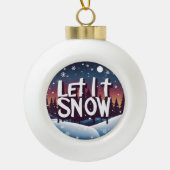 Laat het sneeuwen met het prachtige winterwonderla keramische bal ornament (Voorkant)