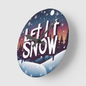 Laat het sneeuwen met het prachtige winterwonderla ronde klok (Hoek)