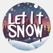 Laat het sneeuwen met het prachtige winterwonderla ronde sticker (Voorkant)