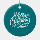 Laat het sneeuwen met kerstfoto keramisch ornament (Achterkant)