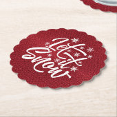 Laat het sneeuwen met kersttypografie Red/White ID Kartonnen Onderzetters (Gekanteld)