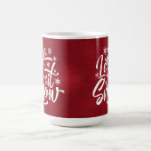 Laat het sneeuwen met kersttypografie Red/White ID Koffiemok (Center)