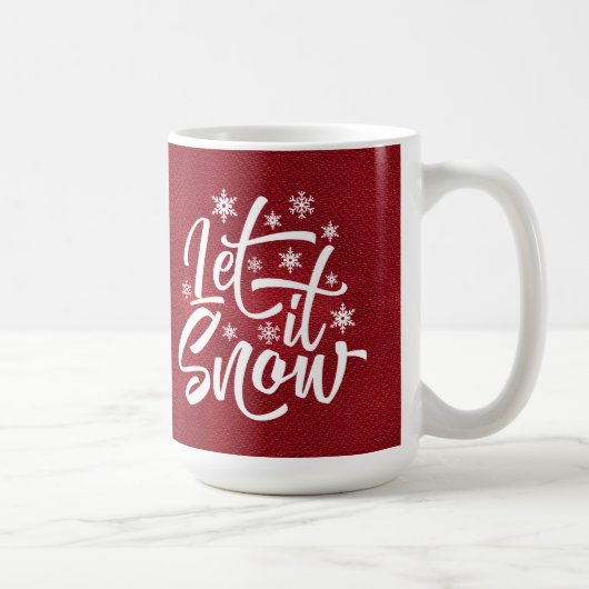 Laat het sneeuwen met kersttypografie Red/White ID Koffiemok (Rechts)