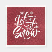Laat het sneeuwen met kersttypografie Red/White ID Servet (Voorkant)