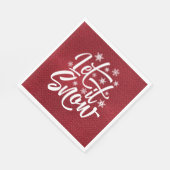 Laat het sneeuwen met kersttypografie Red/White ID Servet (Hoek)