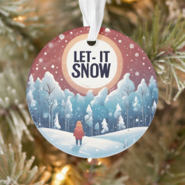 Laat het sneeuwen met mooi  landschap ornament