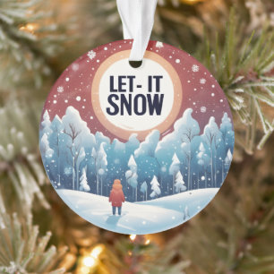 Laat het sneeuwen met mooi  landschap ornament