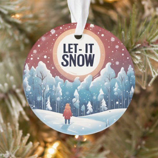 Laat het sneeuwen met mooi  landschap ornament (Boom)