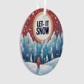 Laat het sneeuwen met mooi  landschap ornament (voorkant)