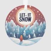 Laat het sneeuwen met mooi  landschap ornament (achterkant)