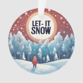 Laat het sneeuwen met mooi  landschap ornament (voorkant)