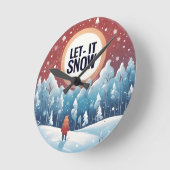 Laat het sneeuwen met mooi landschap ronde klok (Hoek)