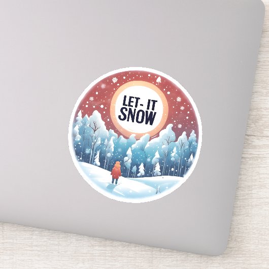Laat het sneeuwen met mooi  landschap sticker (Detail)