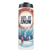 Laat het sneeuwen met mooi  landschap thermosbeker (Voorkant)