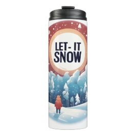 Laat het sneeuwen met mooi  landschap thermosbeker