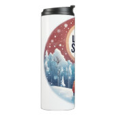 Laat het sneeuwen met mooi  landschap thermosbeker (Gedraaid links)