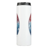 Laat het sneeuwen met mooi  landschap thermosbeker (Achterkant)