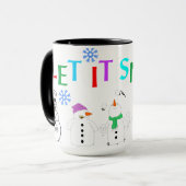 Laat het sneeuwen met sneeuwpoppen overal koffie M Mok (Voorkant links)