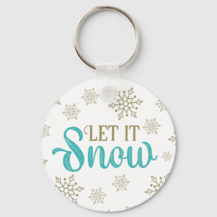 Laat het sneeuwen met vlokken sleutelhanger