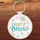 Laat het sneeuwen met vlokken sleutelhanger (Voorkant)