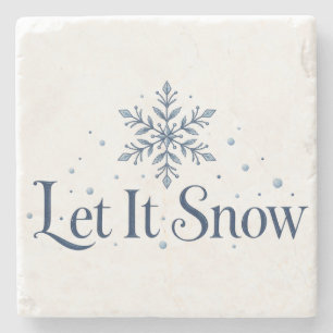 Laat het sneeuwen Minimalistische Sneeuwvlok Kerst Stenen Onderzetter