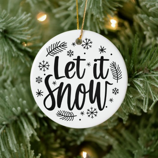 Laat het Sneeuwen Modern Keramisch Ornament (Boom)
