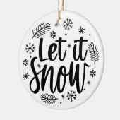 Laat het Sneeuwen Modern Keramisch Ornament (Links)