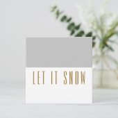 LAAT HET SNEEUWEN Modern lichtgrijs wit kleurenblo Feestdagenkaart (Staand voorkant)